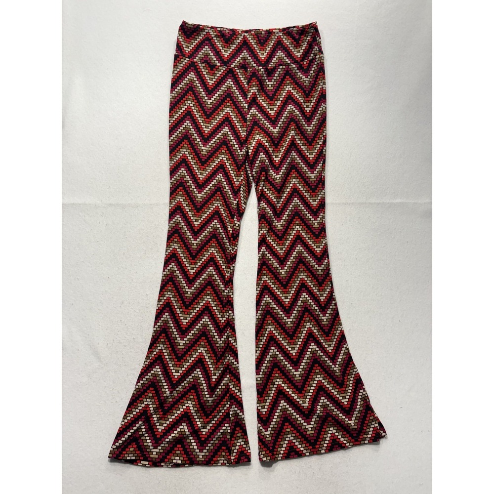 No Boundaries Pants Juniors L Multicolor Geo Print Flare Jegging Stretch